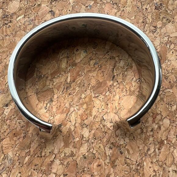 Salvatore Ferragamo Silver Vara Buckle Logo Leather Bracelet MINT - Picture 2 of 8